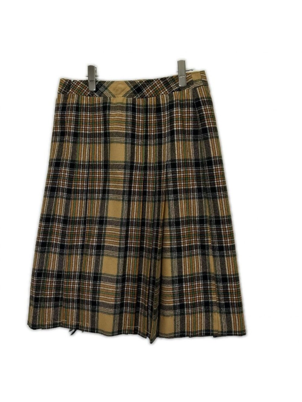 Celine 80 Vintage Jcc Era Yellow Check Pleated Skirt